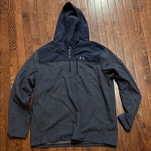 Under Armour Navy Heavy 1/4 zip Hoodie